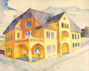 Stanislaw KAMOCKI (1875-1944), Una casa in città - studio di prospettiva, 1898 ca.