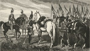 Juliusz KOSSAK (1824-1899), Préparatifs pour la marche du camp au champ de bataille à Boryszkowice 1792