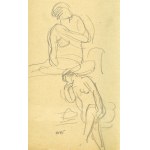 Wojciech WEISS (1875-1950), Szkic aktu kobiety w dwóch ujęciach