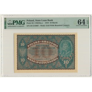 10 marek 1919 - II Serja O - PMG 64 EPQ