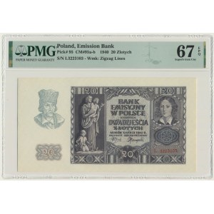 20 złotych 1940 - L - PMG 67 EPQ