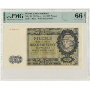 500 złotych 1940 - B - PMG 66 EPQ