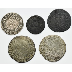 Lot, Poland and Ducal Prussia, Schilling, Groschen and 3 Polker (5 pcs.)