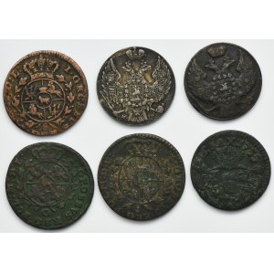 Lot, Augustus III of Poland, Poniatowski and Kingdom of Poland, Groschen and 10 groschen (6 pcs.)