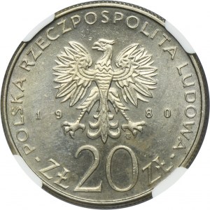 20 złotych 1980 50 lat Daru Pomorza - NGC MS64