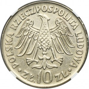 10 złotych 1964 Kazimierz Wielki - NGC AU58 - wklęsły napis na awersie
