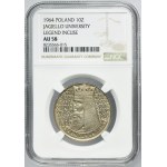 10 złotych 1964 Kazimierz Wielki - NGC AU58 - wklęsły napis na awersie