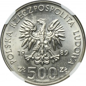 500 złotych 1989 50. rocznica Wojny Obronnej Narodu Polskiego - NGC MS65