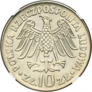 10 złotych 1964 Kazimierz Wielki - NGC MS62 - wypukły napis na awersie