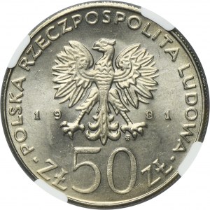 50 złotych 1981 Władysław I Herman - NGC MS66