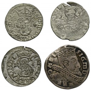 Set, Sigismund III Vasa, Schilling and 3 groschen (4 pcs.)