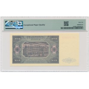 20 złotych 1948 - GK - PMG 66 EPQ - papier prążkowany