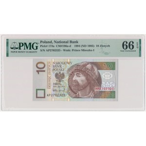 10 złotych 1994 - AP - PMG 66 EPQ - rzadka seria