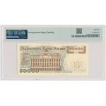 50.000 złotych 1989 - N 0000084 - PMG 66 EPQ - bardzo niski numer seryjny