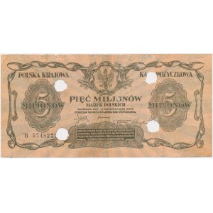 5 milionów marek 1923 - B - skasowany