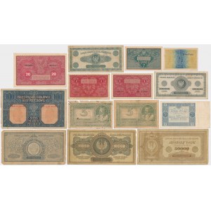 Zestaw, banknoty polskie 1916-1930 (14 szt.)