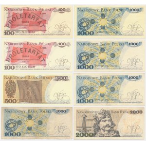 Zestaw, 100-2.000 złotych 1975-88 (8 szt.) - w tym rzadsze serie