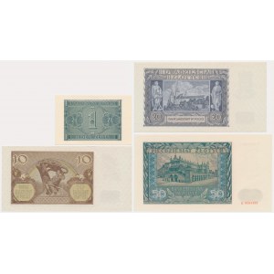 Zestaw, 1-50 złotych 1940-41 (4 szt.)