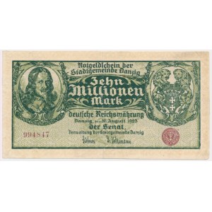 Danzig, 10 milion Mark 1923 - without prefix -