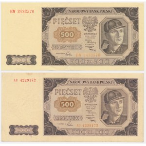 500 złotych 1948 - AU i BW (2 szt.)