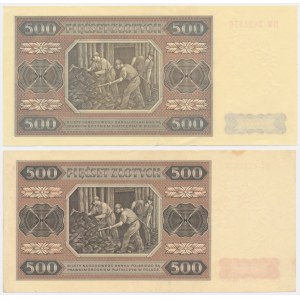 500 złotych 1948 - AU i BW (2 szt.)