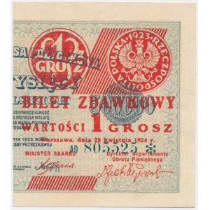 1 grosz 1924 - AD ❉ - prawa połowa -