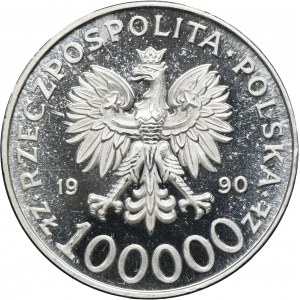 100.000 złotych 1990 Solidarność - TYP A