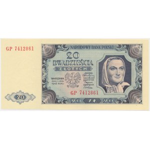 20 złotych 1948 - GP - papier prążkowany