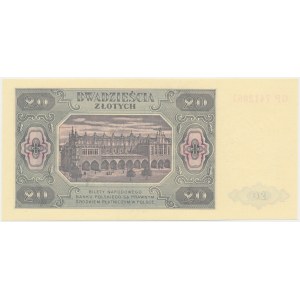 20 złotych 1948 - GP - papier prążkowany