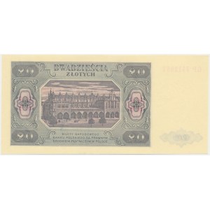 20 złotych 1948 - GP - papier prążkowany