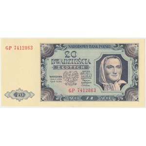 20 złotych 1948 - GP - papier prążkowany