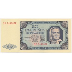 20 złotych 1948 - GP - papier prążkowany