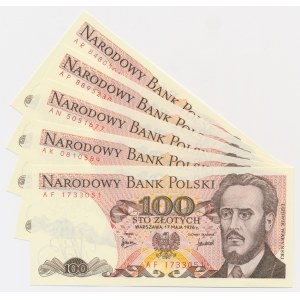 100 złotych 1976 (5 szt.)