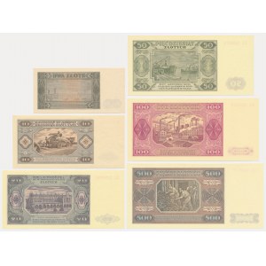 Zestaw, 2-500 złotych 1948 (6 szt.)