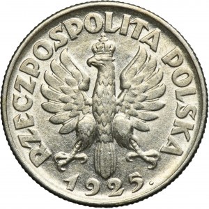 Kobieta i kłosy, 1 złoty Londyn 1925 - kropka po dacie
