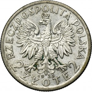 Głowa Kobiety, 2 złote 1933