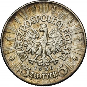 Pilsudski, 5 zlotys 1936