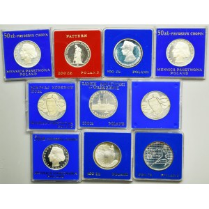 Zestaw, PRL, 50 złotych, 100 złotych i 200 złotych (10 szt.)
