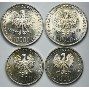 Zestaw, 1.000 złotych, 10.000 złotych i 50.000 złotych (4 szt.)