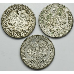 Zestaw, Żaglowiec, 2 złote 1936 (3 szt.)