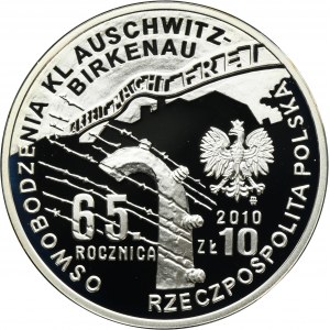 10 złotych 2010 65. Rocznica oswobodzenia Auschwitz-Birkenau