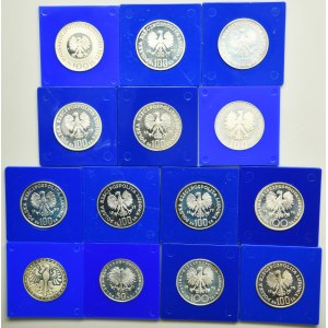 Zestaw, PRL, 50 złotych i 100 złotych (14 szt.)