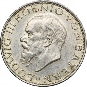 Germany, Kingdom of Bavaria, Ludwig III, 3 Mark Munich 1914 D
