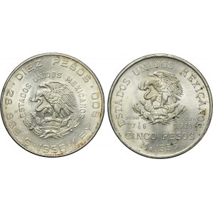 Set, Mexique, 5 Pesos et 10 Pesos (2 pièces)