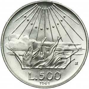 Italy, 500 Lire Rome 1965 R - Dante Alighieri