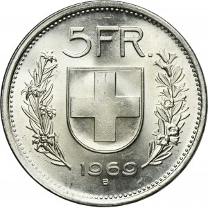 Suisse, 5 Francs Berne 1969 B