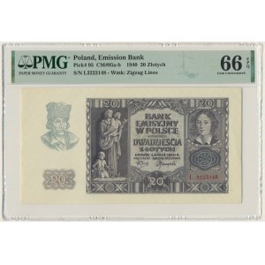 20 złotych 1940 - L - PMG 66 EPQ