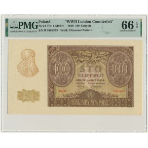 100 złotych 1940 - ZWZ - B - PMG 66 EPQ