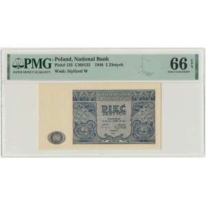 5 złotych 1946 - PMG 66 EPQ
