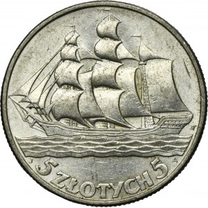 Żaglowiec, 5 złotych 1936